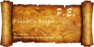 Piszár Erika névjegykártya
